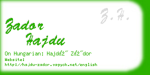 zador hajdu business card